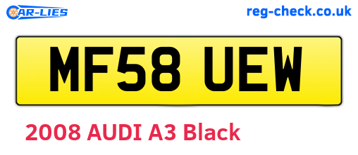 MF58UEW are the vehicle registration plates.