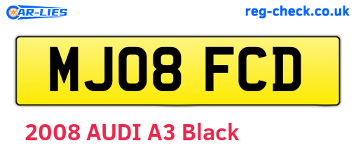 MJ08FCD are the vehicle registration plates.