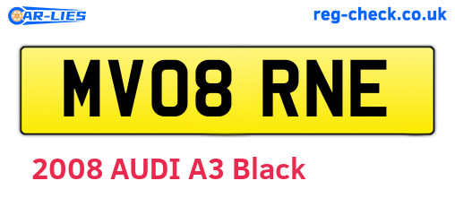 MV08RNE are the vehicle registration plates.