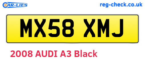 MX58XMJ are the vehicle registration plates.