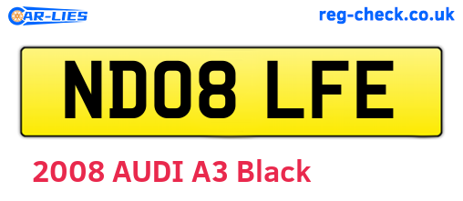 ND08LFE are the vehicle registration plates.