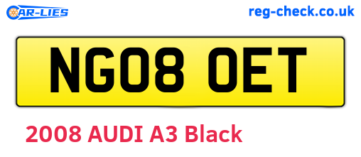 NG08OET are the vehicle registration plates.