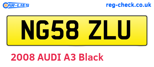 NG58ZLU are the vehicle registration plates.