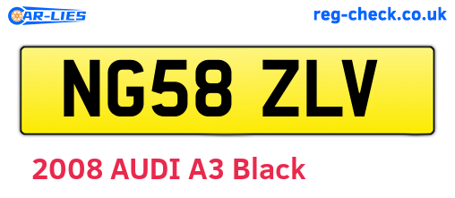 NG58ZLV are the vehicle registration plates.