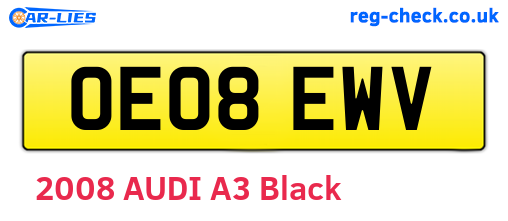 OE08EWV are the vehicle registration plates.