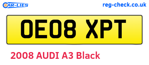 OE08XPT are the vehicle registration plates.