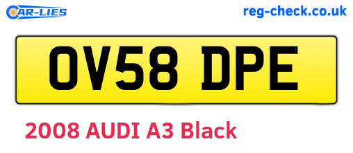 OV58DPE are the vehicle registration plates.