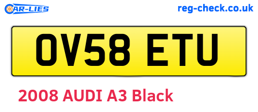 OV58ETU are the vehicle registration plates.