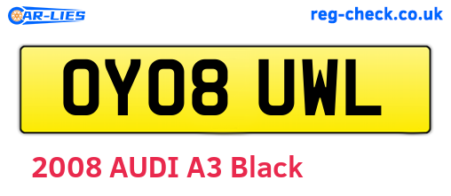 OY08UWL are the vehicle registration plates.