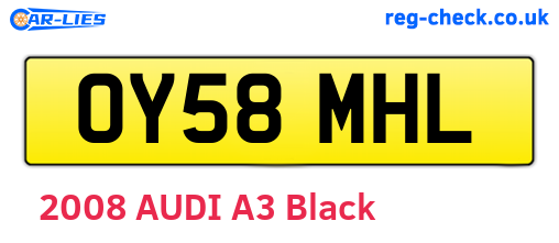 OY58MHL are the vehicle registration plates.
