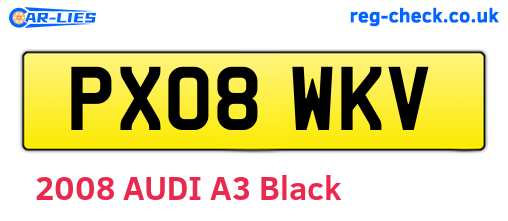PX08WKV are the vehicle registration plates.