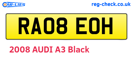 RA08EOH are the vehicle registration plates.