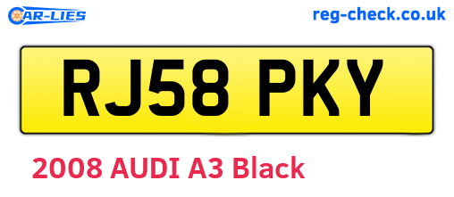 RJ58PKY are the vehicle registration plates.