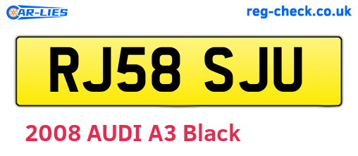 RJ58SJU are the vehicle registration plates.