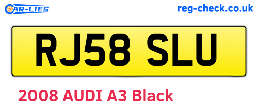RJ58SLU are the vehicle registration plates.