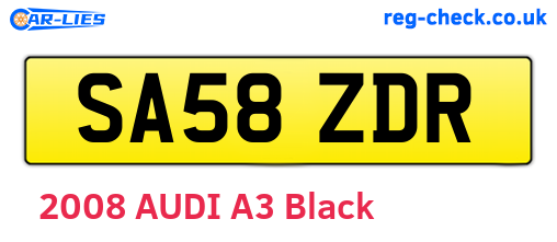 SA58ZDR are the vehicle registration plates.