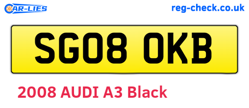 SG08OKB are the vehicle registration plates.