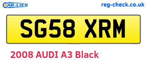 SG58XRM are the vehicle registration plates.
