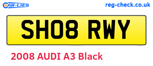 SH08RWY are the vehicle registration plates.