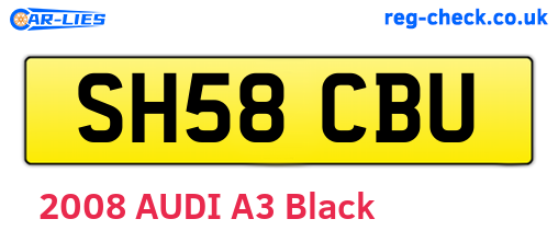 SH58CBU are the vehicle registration plates.