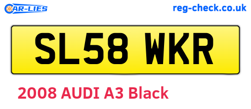 SL58WKR are the vehicle registration plates.