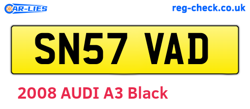 SN57VAD are the vehicle registration plates.