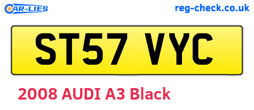 ST57VYC are the vehicle registration plates.