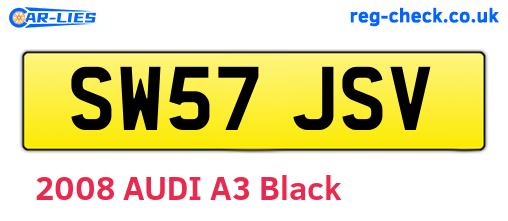SW57JSV are the vehicle registration plates.