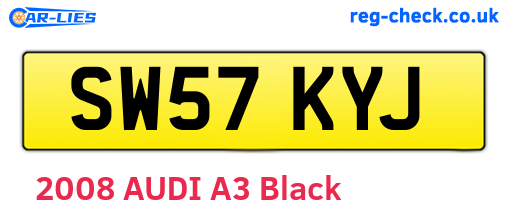 SW57KYJ are the vehicle registration plates.