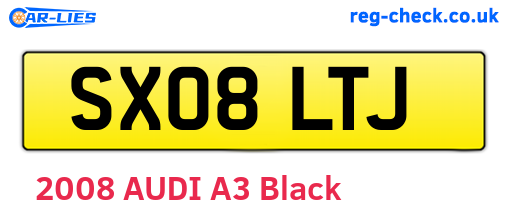 SX08LTJ are the vehicle registration plates.