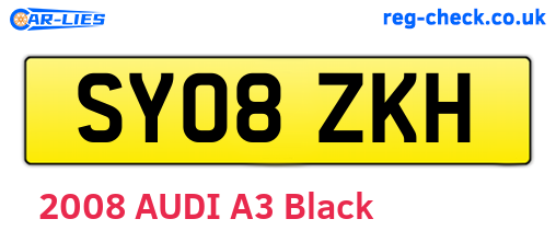 SY08ZKH are the vehicle registration plates.