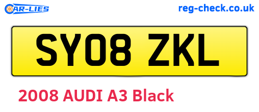 SY08ZKL are the vehicle registration plates.