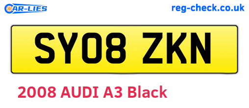 SY08ZKN are the vehicle registration plates.