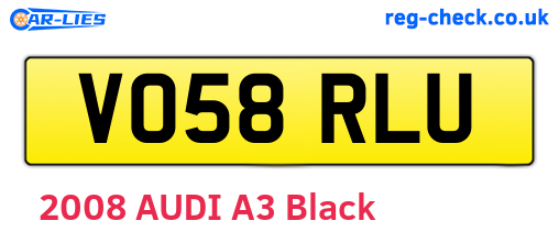 VO58RLU are the vehicle registration plates.