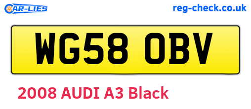 WG58OBV are the vehicle registration plates.