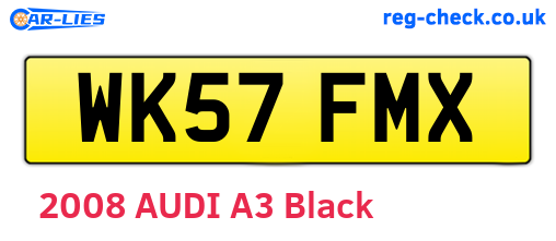 WK57FMX are the vehicle registration plates.