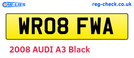 WR08FWA are the vehicle registration plates.