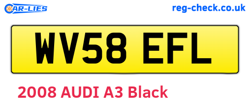 WV58EFL are the vehicle registration plates.