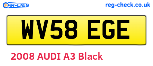 WV58EGE are the vehicle registration plates.