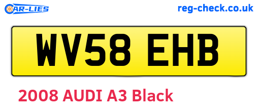 WV58EHB are the vehicle registration plates.