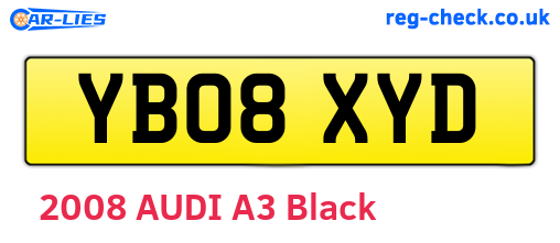 YB08XYD are the vehicle registration plates.
