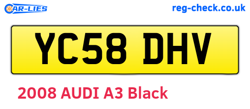 YC58DHV are the vehicle registration plates.