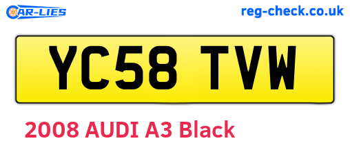 YC58TVW are the vehicle registration plates.