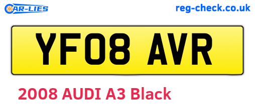 YF08AVR are the vehicle registration plates.