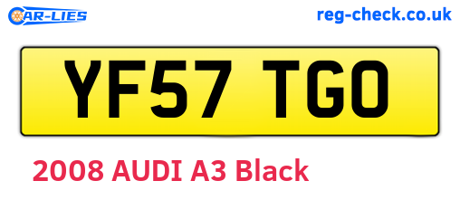 YF57TGO are the vehicle registration plates.
