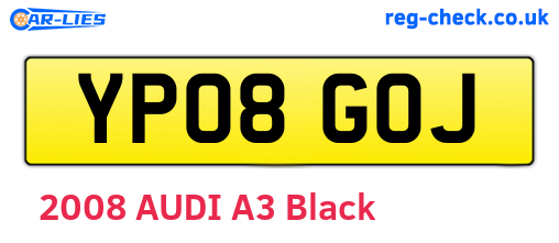 YP08GOJ are the vehicle registration plates.