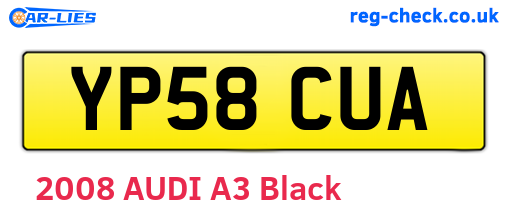 YP58CUA are the vehicle registration plates.