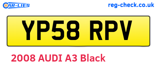 YP58RPV are the vehicle registration plates.