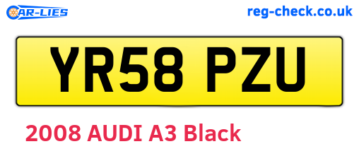 YR58PZU are the vehicle registration plates.