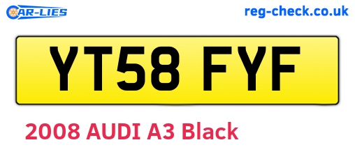 YT58FYF are the vehicle registration plates.